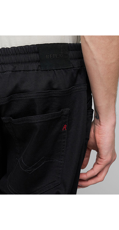 リラックステーパードLANNY Touch denim 詳細画像 ブラック 5